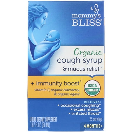 Mommy s Bliss  Organic  Cough Syrup   Mucus Relief    Immunity Boost  4 Months    1 67 fl oz  50