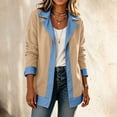 thumbnail image 5 of Warop Women's Sweatshirt with Denim Panel Lapel Button Long Sleeve Casual Outwear Top for Daily and Street, 5 of 7
