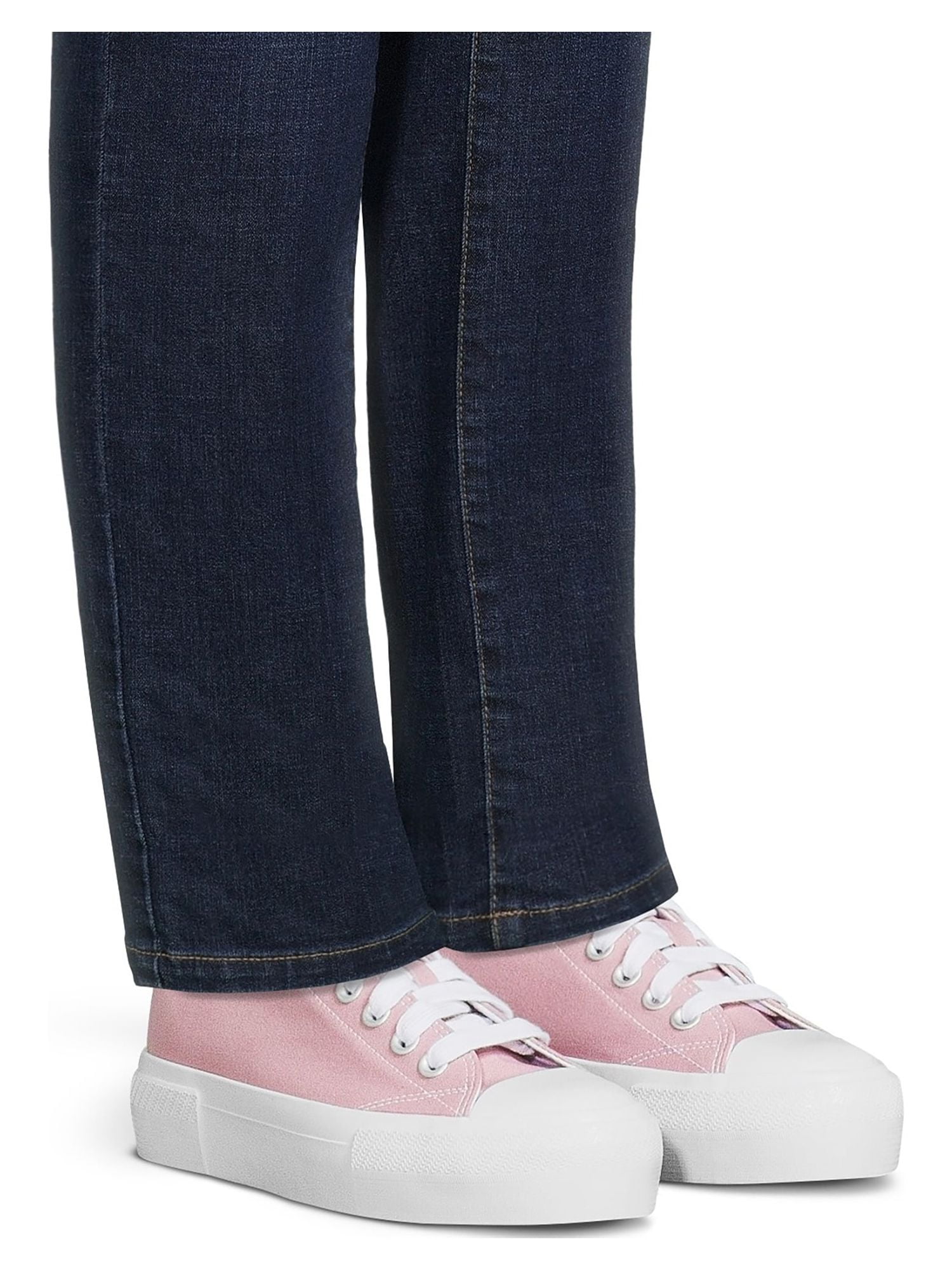 No Boundaries Women's Platform Lace Up Canvas Sneakers