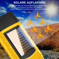 thumbnail image 3 of FlkwoH Linterna LED recargable con manivela de mano, 2 unidades, linterna solar recargable, linterna con mosquetón solar de manivela, luces de camping portátiles para camping/exterior/emergencia (amarillo) [Clase de eficiencia energética A+], 3 of 5