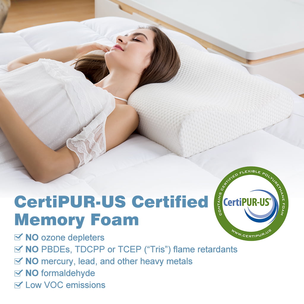 Cervical Contour Memory Foam Bed Pillow 