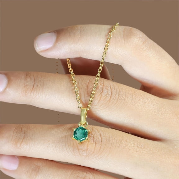 Certified Colombian Emerald Pendant Necklace | 925 Silver May Birthstone Locket | Natural Green Gemstone Jewelry Halloween Gift