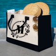 thumbnail image 4 of Fashion Canvas Handbag for Women Letter Flowers Printed Hit Color Portable, 4 of 6