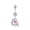 Silver E, variant on 1Pc Cubic Zirconia Heart Navel Clip Fake Bell Button Ring Fashion Body Jewelry-Silver B