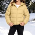 thumbnail image 5 of Kids Hooded Zip up Padded Coat Long Sleeve Warm Winter Jacket with Pockets, Solid Casual Outerwear for Boys Girls Yellow, 5 of 8
