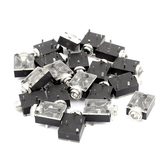 20Pcs Plastic PCB Panel Mount 5 Terminal Female 3.5mm Earphone Audio Jack Socket