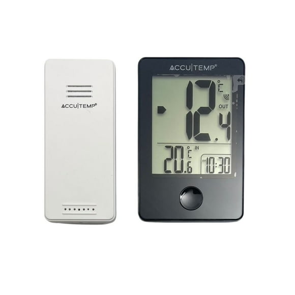 Thermomètre sans fils avec horloge Accutemp Climatic Usage Intérieur/Extérieur