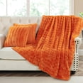 thumbnail image 6 of Home Soft Things Plush Faux Fur Throw & 2 Pillow Covers Set - Burnt Orange - 60"x80"/18"x18" Jumbo, 6 of 9