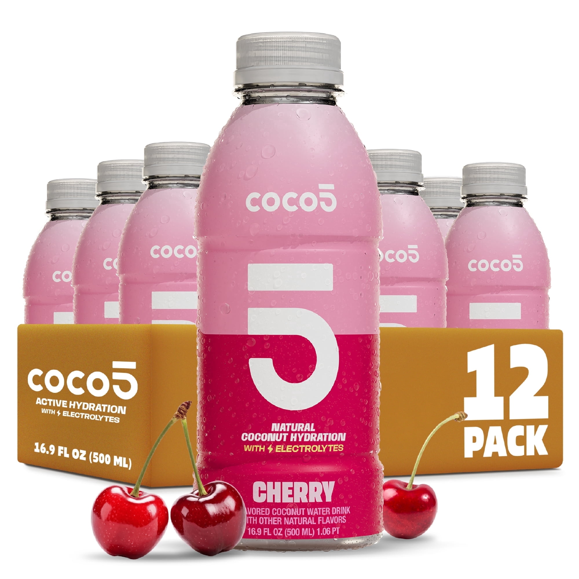 【i-coco】 Zico Coconut Water, Gluten-Free, 1 Liter Pack of 4, Hydrating with