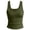 Army Green#womens wrap v neck linen tops, variant on Women Built-in Bra Tank Tops Summer Sleeveless Casual Shirts Notch Neck Racerback Basic Cami Ribbed Knit Fitted Tank Top White,XXL