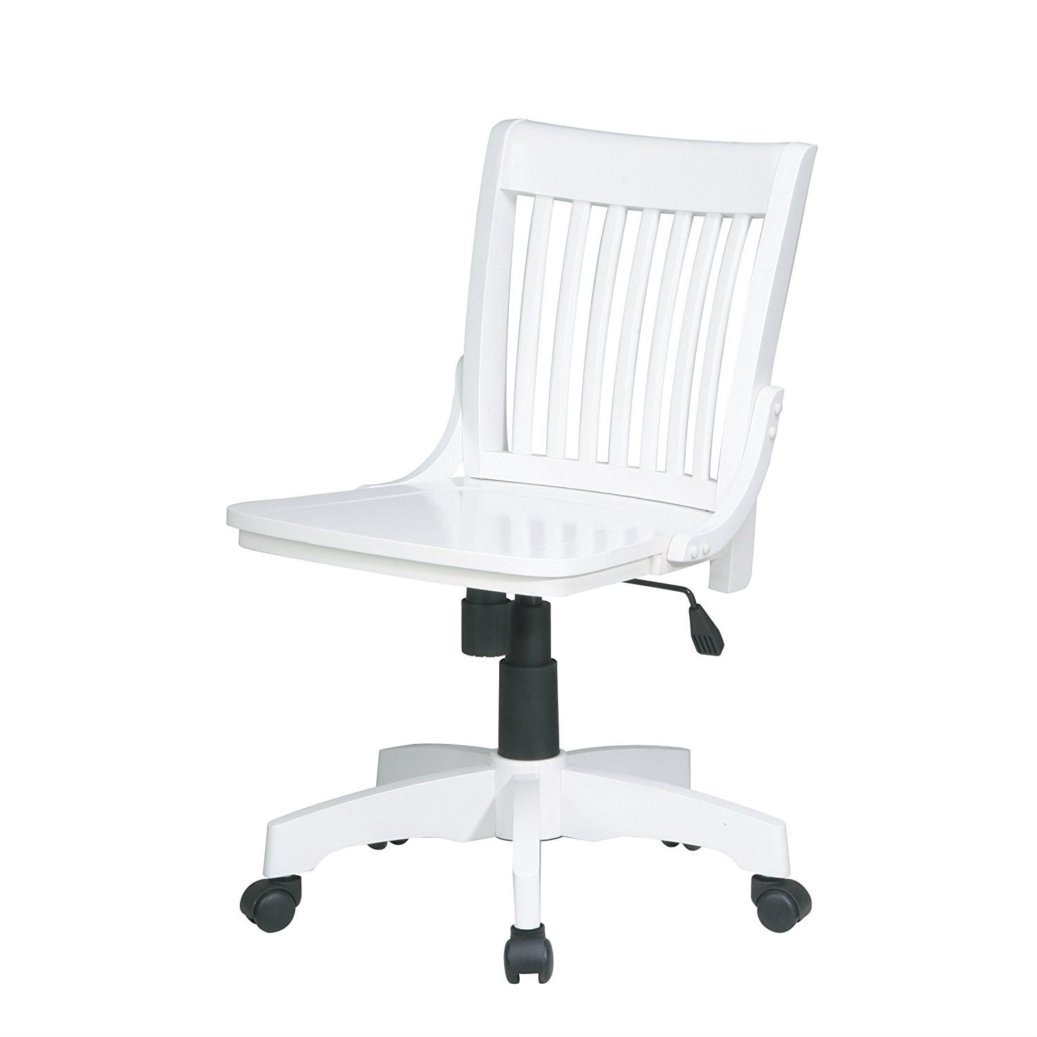 Buy White Armless Bankers Chair with Wood Seat at Ubuy Kuwait