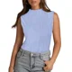 thumbnail image 2 of Chaleco a rayas de onda de Color sólido para mujer, camisetas sin mangas de Cuello medio alto, camiseta sin mangas para mujer, ropa de calle de tendencia, 2 of 4