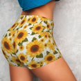 thumbnail image 4 of Honeii Yellow Polka Dot Sunflower Print Women's Workout Shorts, Gym Shorts for Active Wear, Sports Shorts,Women's Running Shorts,Quick Dry Athletic Shorts-Small, 4 of 8