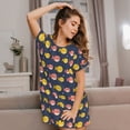 thumbnail image 3 of Fuzoiu Cute Puffer Fish Print Women Nightgowns, Soft Comfy Lightweight Short Sleeves Sleepwear,Crew Neck Loungewear, 3 of 6