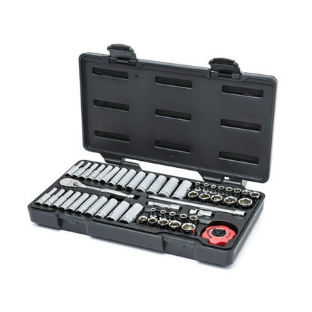 GearWrench 80300A 51-Piece SAE/Metric 1/4 in. Drive 6 Point Socket and Wrench Set