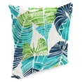 thumbnail image 6 of Jordan Manufacturing 18" x 18" Hixon Caribe Blue Leaves Square Outdoor Throw Pillow (2 Pack), 6 of 10