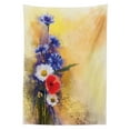 thumbnail image 3 of Ambesonne Floral Tablecloth Rectangular Table Cover, Poppy Chamomile Spring, 60"x90", Blue White, 3 of 4