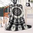 thumbnail image 2 of Black White Tie Dye Mandala Pattern Blanket,Comfortable Soft Lamb Wool Throw Blanket,All Season,Warm Lightweight Blankets for Sofa Bed Couch Living Room Chair,60"x80", 2 of 4