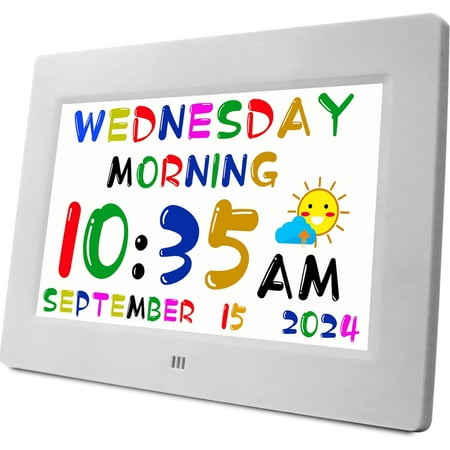 Digital Teaching Clock Talking Time, 24 Alarms Custom Reminders, Checklist to Do List, Auto DST &