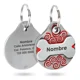 thumbnail image 1 of Placa Perro Personalizada Hueso Tag Acero Inoxidable Premium Color Rojo, 1 of 3