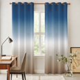 thumbnail image 4 of Navy Blue Beige Ombre Cream Kitchen Curtains 84 Inch Length, Modern Abstract Art Aesthetics Grommet Top Bedroom Living Room Curtains, Light Filtering Cafe Curtain Drapes 2 Panels Set 84''x84'', 4 of 9