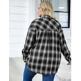 thumbnail image 6 of Zeagoo Womens Plus Size Flannel Plaid Shirts Long Sleeve Casual Collared Button Down Shirt Loose Blouse Top, 6 of 7