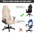 thumbnail image 6 of SCRAWLGOD Rose Cup Diamond Plaid Print Green Pink Set of 4 Gaming Chair Covers with Armrest Covers Elastic Universal Fit Gaming Chair Slip Cover Set Dustproof Rotating Armchair Slipcovers, 6 of 7