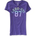 thumbnail image 1 of Aeropostale - Camiseta adornada con purpurina Aero-nyc 87 para mujer, color morado, pequeña Aeropostale Camiseta adornada, 1 of 1