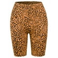 thumbnail image 1 of A2Y Women's Brushed Microfiber Leopard Print Biker Bermuda Shorts Golden Mustard 1XL, 1 of 3
