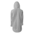 thumbnail image 5 of Women's Drop Shoulder Solid Color Hooded Sweatshirt with Side Pockets and Side Slits, Soft Breathable Long Sleeve Casual Pullover for Winter, Daily Wear and Street Fashion Grey S, 5 of 8