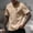Khaki, variant on Klisyaur Men Short Sleeve Tops Casual Fashion Loose Crewneck Textured Shirt Summer Dressy Shirts