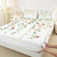 thumbnail image 3 of Castle Fairy Love Heart Print 4 Pieces Queen Sheet Sets for Kids Teens Adults,Green Tree Leaves Ultra Soft Flat Sheet,Happy Valentine's Day Queen Fitted Sheet,Luxury Bedroom Decor, 3 of 7