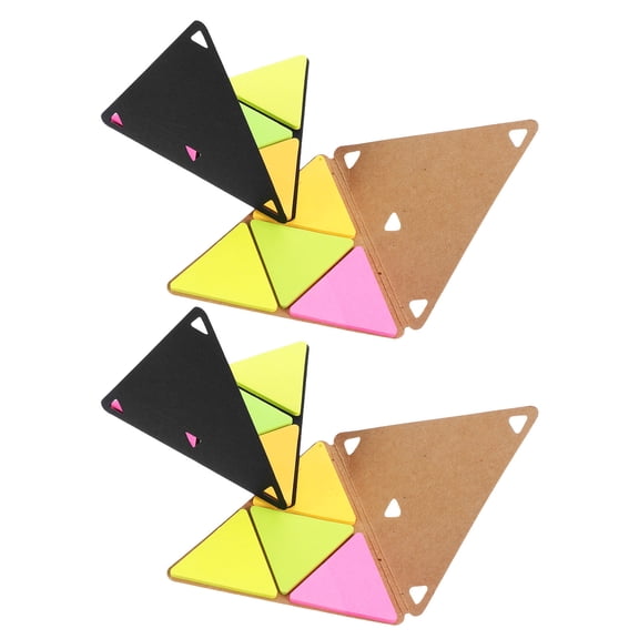 NUOLUX 4 Sets Of Triangle Sticky Notepad: Pet Waterproof Memo Pads Students Stationery Note Pads For Office School Study