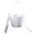 thumbnail image 2 of Cesta multiusos para niña de flores, cintas de satén, cesta con lazo, cesta de flores para boda, banquete de, 2 of 9