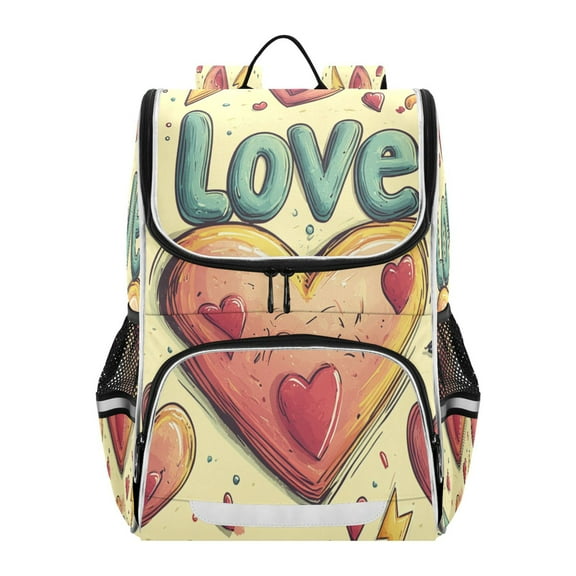YAZAOO School Backpack Travel Bag Bookbags Bookbags Heartfelt Whimsy Pattern