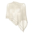 thumbnail image 4 of EYNMVR Womens Sheer Poncho Shrug Lightweight Knit Ruffle Pullover Sweater Top, 4 of 4