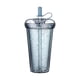 thumbnail image 1 of Wosthever Botella de agua con pajita, portátil, a prueba de fugas, para el hogar, café, té, bebida, taza de bebida, doble capa, leche para Teteras, 1 of 6