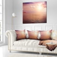 thumbnail image 2 of Designart Pink Sky Over Dark Beach at Sunset - Seashore Throw Pillow - 18x18, 2 of 4