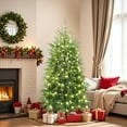 thumbnail image 6 of LuxenHome 6Ft Pre-Lit Green Full Artificial Cedar Christmas Tree with Metal Stand, 6 of 9