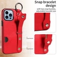 thumbnail image 2 of TECH CIRCLE Case for iPhone 15 Pro (6.1") 2023 - Lightweight Leather Phone Case with Stand & Card Holder & Buckle & Hand Strap, Protective Functional Cover, Red, 2 of 8