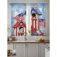 thumbnail image 4 of 4th of July Sheer Curtains 72 inches Long, US Flag Butterfly Bird Flower Wooden House Light Filtering Sheer Window Curtains Rod Pocket Voile Drapes for Bedroom Living Room, 52"W x 72"L 2 Panels, 4 of 7