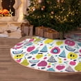 thumbnail image 5 of Sikiie Doodle Fruits Nativity Christmas Tree Skirt, Jesus Christian Winter Holiday Tree Mat Decoration(30-48IN)48", 5 of 6