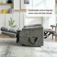 thumbnail image 6 of Power Lift Recliner Chair with Massage and Lumbar Heating for Elderly, Faux Leather Reclining Chair with 180° Lying Flat and Side Pockets for Living Room, Grey, 6 of 7