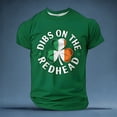 thumbnail image 2 of IWRICH Dibs on the Redhead T Shirts for Men St. Patrick's Day Short Sleeve Crew Neck Tees Shamrock Slim Fit Tops Army Green XXXL, 2 of 3
