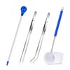 Aquarium Feeding Cleaning Set Fishing Net Feeding Pipe and Tweezers Set Anti-Slip Aquarium Organizing Tools