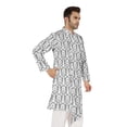 thumbnail image 3 of Atasi Indian Designer Kurta For Mens Casual Traditional Printed Ethnic Long Shirt Kurta, 3 of 7
