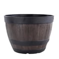 thumbnail image 1 of Maoww Tonneaux en Bois Simulation Pot de Fleurs en Résine 9 Pouces Style Vintage Jardinière en Forme de Seau Décoration Maison Extérieur Patio Ferme, 1 of 9
