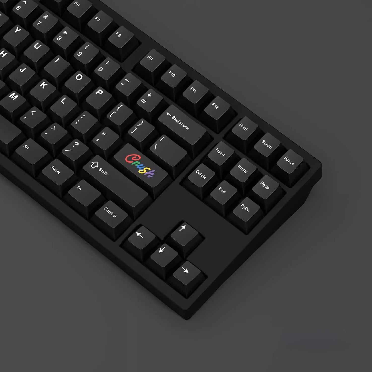 WOB Pure Black Keycaps for Mechanical Keyboards, Cherry Profile 1.7mm PBT Dye-Sublimation Keycaps for Crush87/60/75 Keyboards