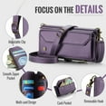 thumbnail image 5 of Allytechgroup iPhone 14 Wallet Case with Shoulder Strap, Strap Wrist, Zipper Pocket, Cards Slots, RFID Blocking Shockproof Bumper Mini Carring Bag Phone Case for Apple iPhone 14,Purple, 5 of 9