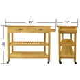 thumbnail image 2 of Visentor Kitchen Island Cart with Wheels, 3 Tier Rolling Utility Kitchen Cart with 1 Drawer, 2 Shelves & Towel Rack, 40 Inch, White, 2 of 9